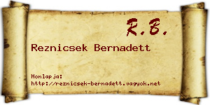 Reznicsek Bernadett névjegykártya